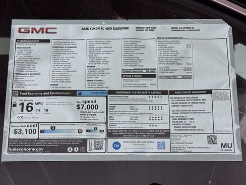 New 2026 GMC Yukon XL Elevation w/ LPO, Floor Liner Package image 20