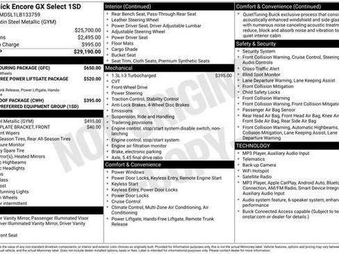 Used 2020 Buick Encore GX Select w/ Sport Touring Package FWD image 26