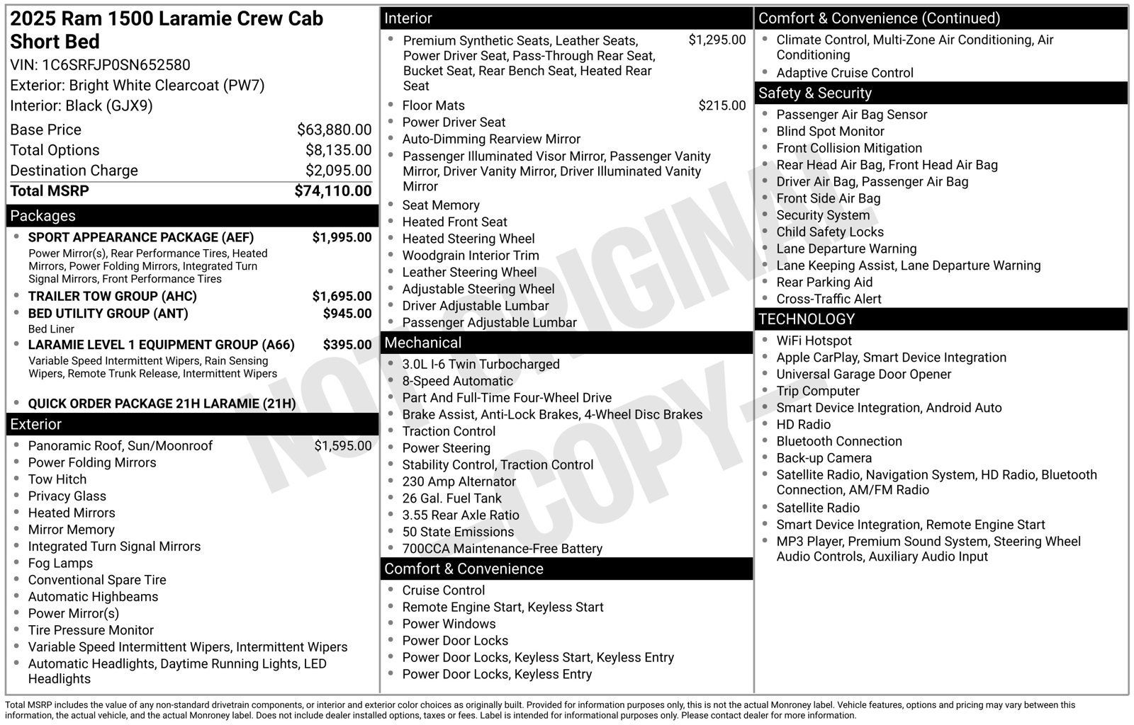 Used 2025 RAM 1500 Laramie w/ Sport Appearance Package AWD/4WD image 3