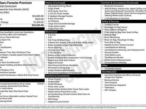 Certified 2025 Subaru Forester Premium AWD/4WD image 32