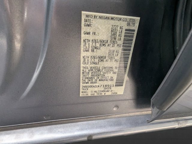 Used 2020 Nissan Frontier SV w/ Midnight Edition Floor Mats RWD image 35
