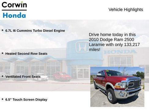 Used 2010 Dodge Ram 2500 Truck Laramie w/ Cold Weather Pkg AWD/4WD image 7