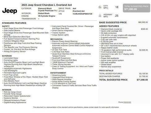 Used 2023 Jeep Grand Cherokee L Overland AWD/4WD image 38