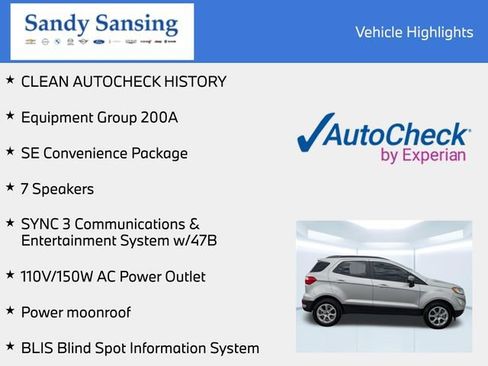 Used 2020 Ford EcoSport SE w/ SE Convenience Package image 7