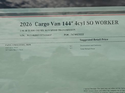New 2026 Mercedes-Benz Sprinter 2500 image 16