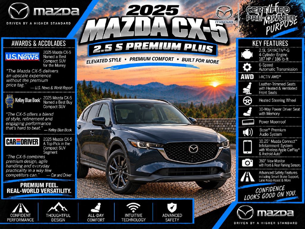 Used 2025 MAZDA CX-5 AWD 2.5 S w/ Premium Plus Pkg image 2