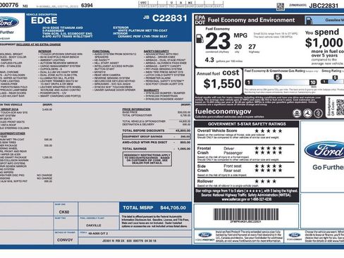 Used 2018 Ford Edge Titanium w/ Equipment Group 301A AWD/4WD image 4