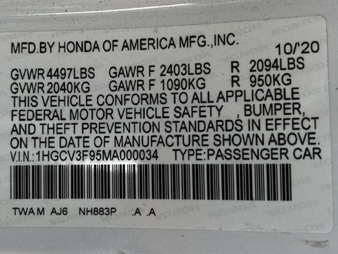 Used 2021 Honda Accord Touring image 33