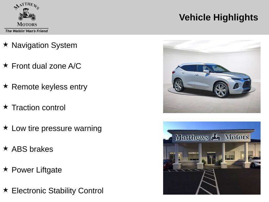 Used 2019 Chevrolet Blazer Premier w/ Sun and Wheels Package AWD/4WD image 14