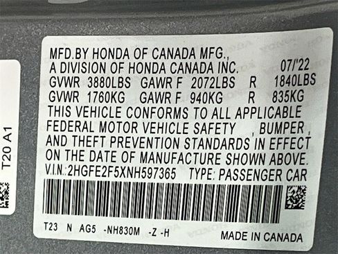 Used 2022 Honda Civic Sport image 29