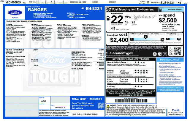 Used 2025 Ford Ranger XLT AWD/4WD image 6