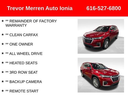 Used 2023 Chevrolet Traverse LT w/ Rear Camera Mirror Package AWD/4WD image 8