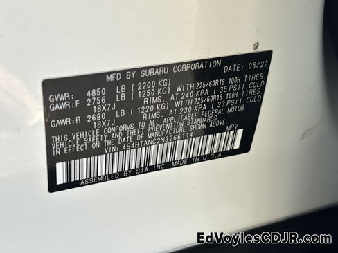 Used 2022 Subaru Outback Limited image 36