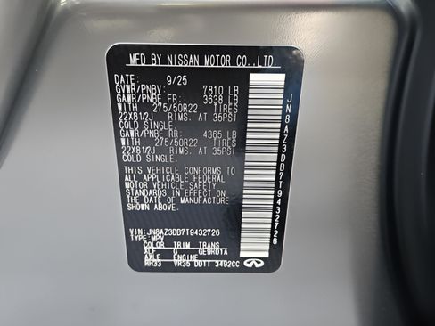 New 2026 INFINITI QX80 4WD w/ Sport Exterior Package image 15