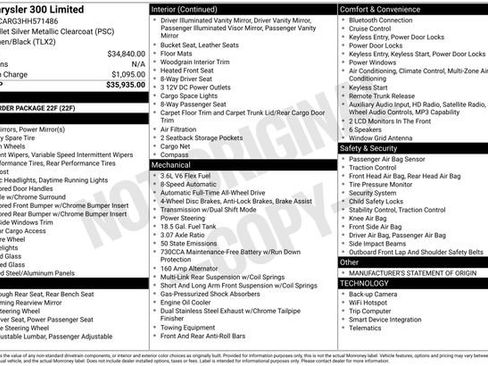Used 2017 Chrysler 300 Limited AWD/4WD image 4