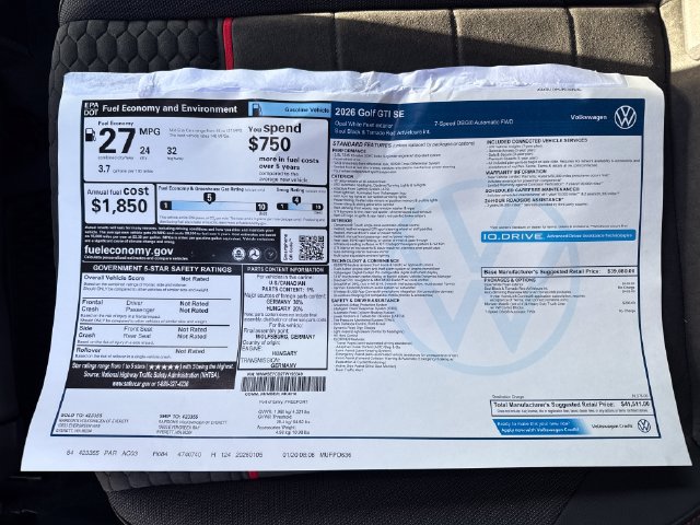 New 2026 Volkswagen GTI SE FWD image 14