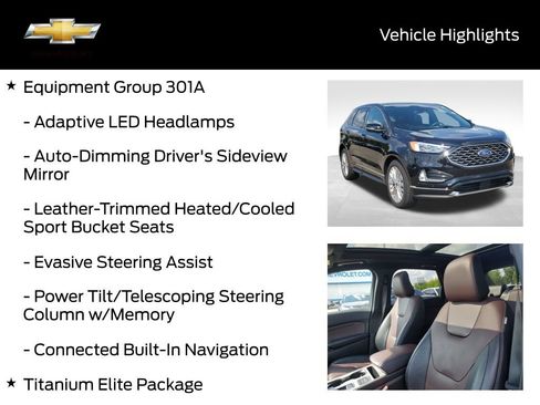 Used 2022 Ford Edge Titanium w/ Equipment Group 301A AWD/4WD image 20