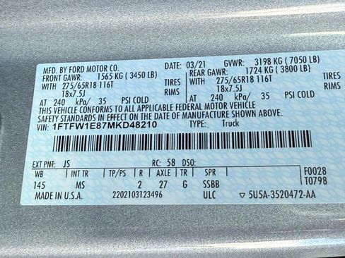 Certified 2021 Ford F150 XLT w/ Equipment Group 302A High image 31