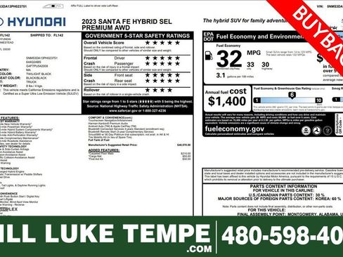 Used 2023 Hyundai Santa Fe SEL Premium image 1