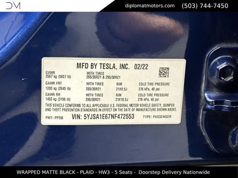 Used 2022 Tesla Model S Plaid AWD/4WD image 45