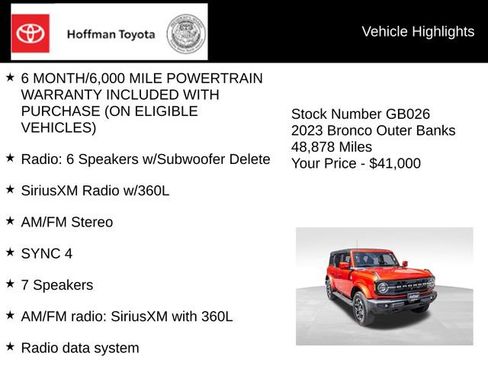 Used 2023 Ford Bronco Outer Banks AWD/4WD image 6