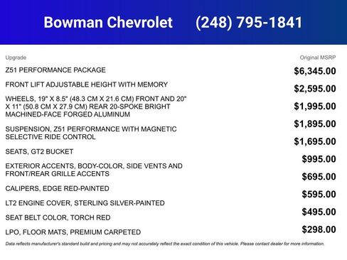 New 2026 Chevrolet Corvette Stingray Preferred Cpe w/ Z51 Performance Package image 4