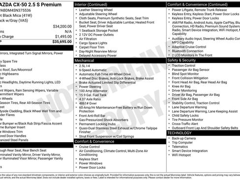 Certified 2025 MAZDA CX-50 AWD 2.5 S w/ Premium Package image 37