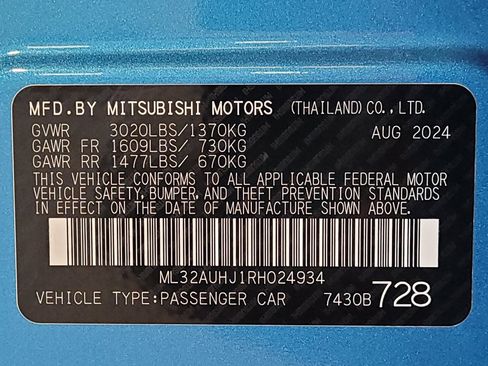 Used 2024 Mitsubishi Mirage ES FWD image 29