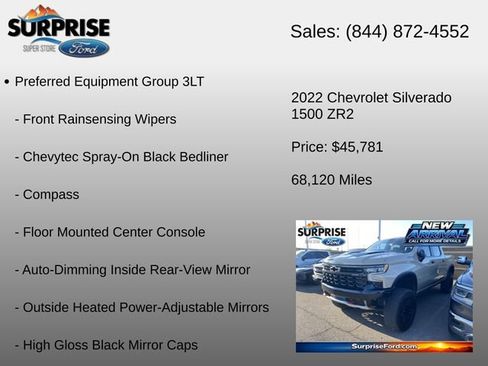 Used 2022 Chevrolet Silverado 1500 ZR2 w/ Technology Package AWD/4WD image 15