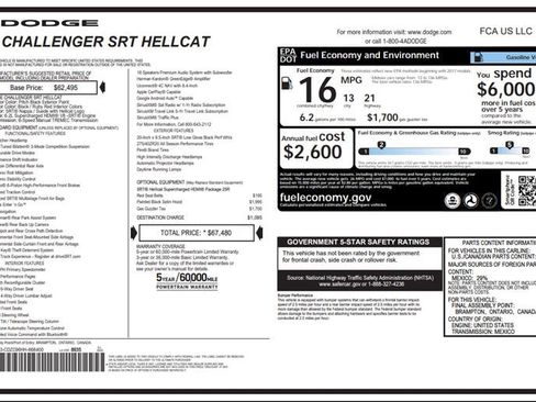 Used 2017 Dodge Challenger SRT Hellcat RWD image 3