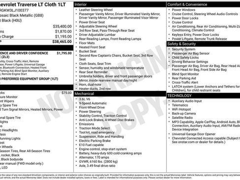 Certified 2020 Chevrolet Traverse LT FWD image 10