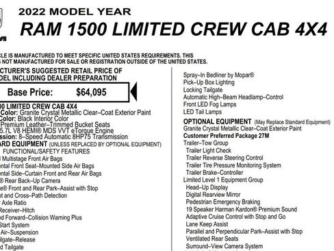 Used 2022 RAM 1500 Limited AWD/4WD image 17