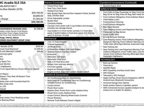Certified 2023 GMC Acadia SLE w/ Driver Convenience Package AWD/4WD image 42