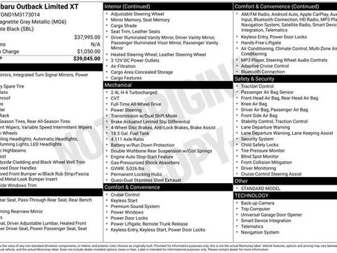 Used 2021 Subaru Outback Limited XT image 8