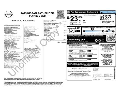 Used 2025 Nissan Pathfinder Platinum w/ Black Appearance Package FWD image 5