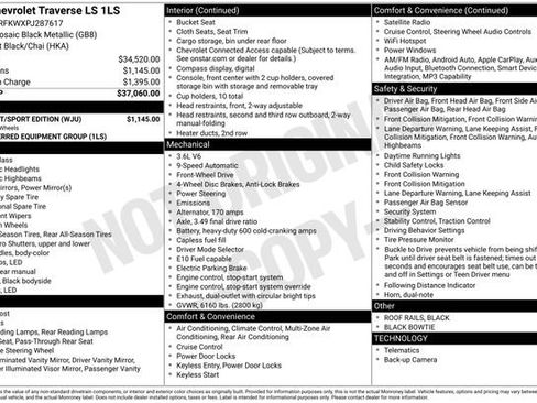 Certified 2023 Chevrolet Traverse LS w/ Midnight/Sport Edition image 12