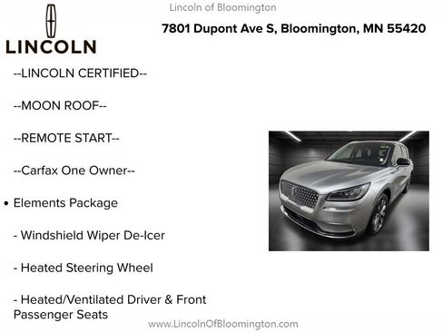 Certified 2022 Lincoln Corsair Reserve w/ Elements Package AWD/4WD image 6