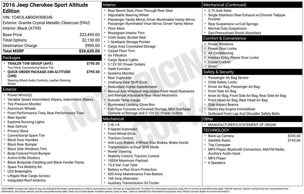 Used 2016 Jeep Cherokee Sport FWD image 41