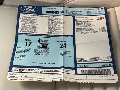 Used 2005 Ford Thunderbird 50th Anniversary RWD image 46