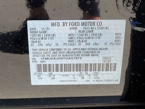 New 2026 Ford Explorer Tremor w/ Tremor Convenience Package image 12