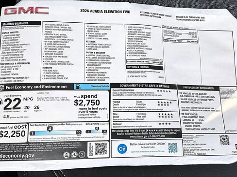 New 2026 GMC Acadia Elevation FWD image 14