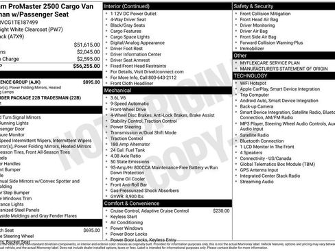 New 2026 RAM ProMaster 2500 w/ Convenience Group FWD image 7