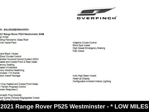 Used 2021 Land Rover Range Rover Westminster Edition AWD/4WD image 3