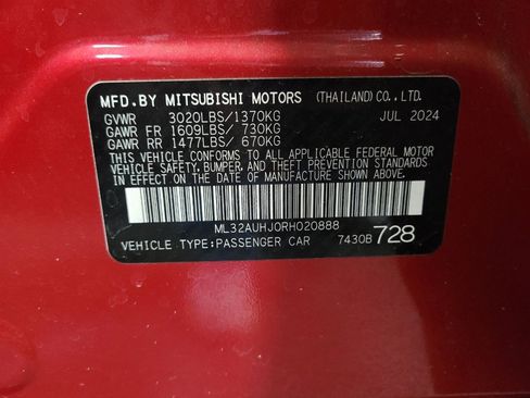 Used 2024 Mitsubishi Mirage LE FWD image 33