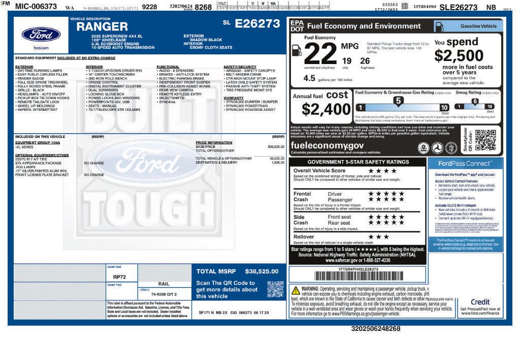 Used 2025 Ford Ranger XL AWD/4WD image 13