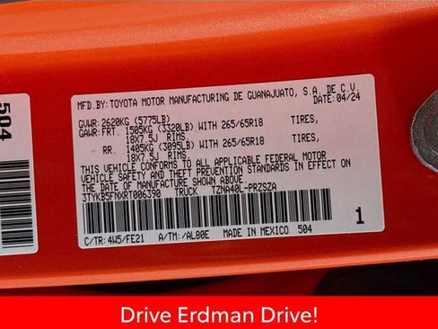 Certified 2024 Toyota Tacoma TRD Sport RWD image 31