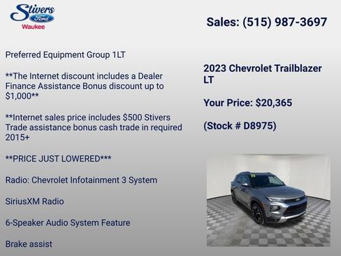 Used 2023 Chevrolet TrailBlazer LT FWD image 8