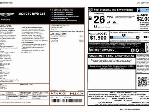 Used 2021 Genesis G80 2.5T image 4