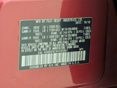 Used 2017 Subaru Outback 3.6R Limited image 36