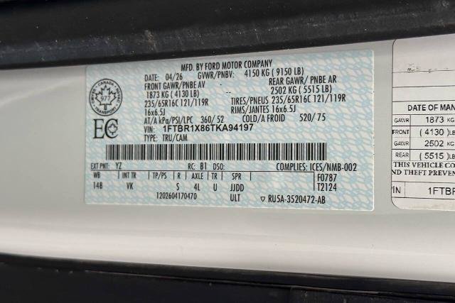 Certified 2026 Ford Transit 250 148 High Roof w/ Load Area Protection Package RWD image 16